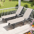 Outdoor Pool Lounge Chairs Set of 2 with HDPE Frame and Adjustable Backrest by HouseOfZazla