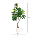 6FT Artificial Fiddle Leaf Fig Tree with White Pot