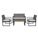 4 Piece Patio Furniture Set With Acacia Wood Table Top And Cushions by Unique Piece Furniture