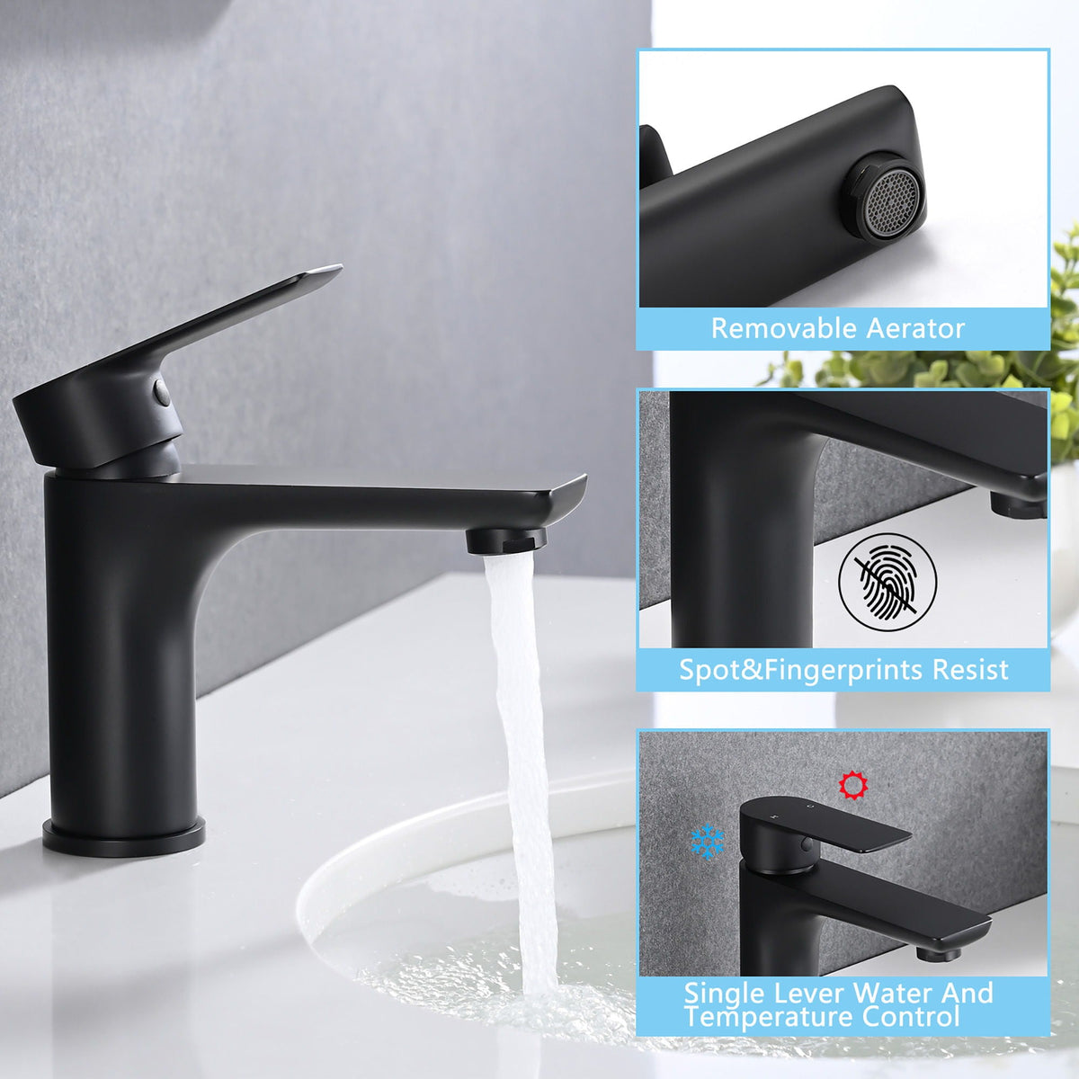 Modern Bathroom Sink Faucet Single Handle Brass Countertop Mount, photo 11 of 15