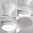 23" Bedroom Ceiling Fan With 3 Color Dimmable 3 ABS Blades Remote Control Dc Motor With 18W Led Light by Unique Piece Furniture