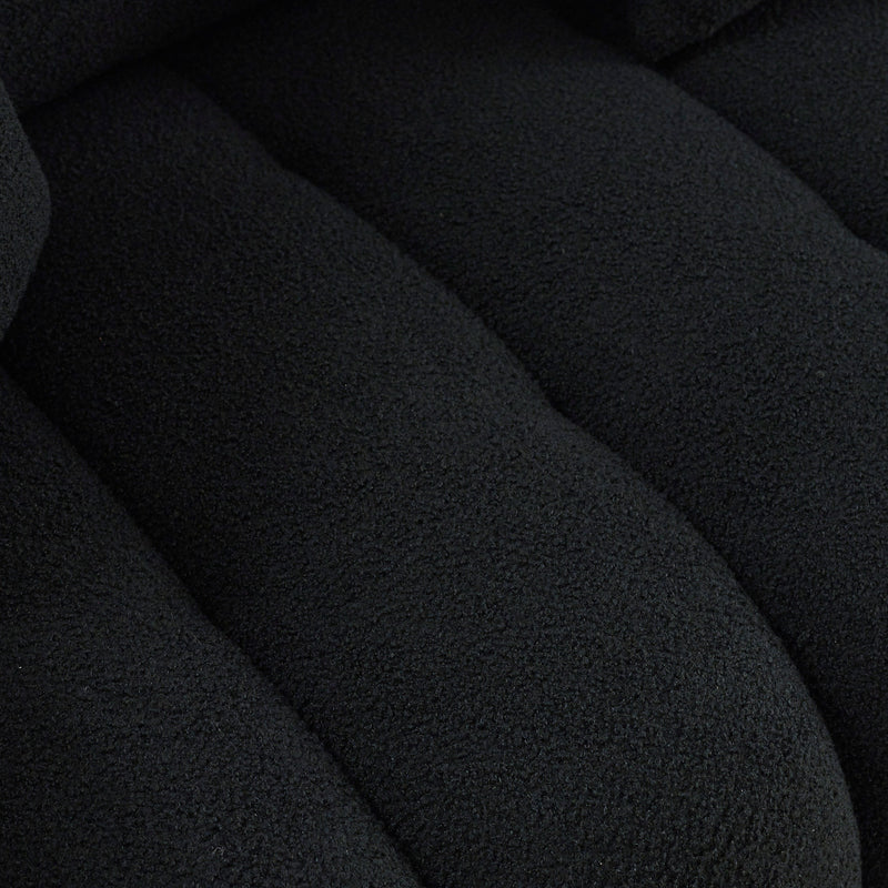 82" Premium Teddy fabric Sofa with 3 Back Pillows and 3 back Cushions Solid Wood Frame 3-Seater Sofa, Oversized Upholstered Chair for Living Room, Bedroom, Apartment and Office