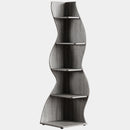 5 Tier Wavy Corner Bookshelf And Plant Stand For Living Room by HouseOfZazla