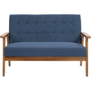 Mid-Century Modern Solid Loveseat Sofa Upholstered Linen Loveseat, 2-Seat Upholstered Loveseat Sofa Modern Couch