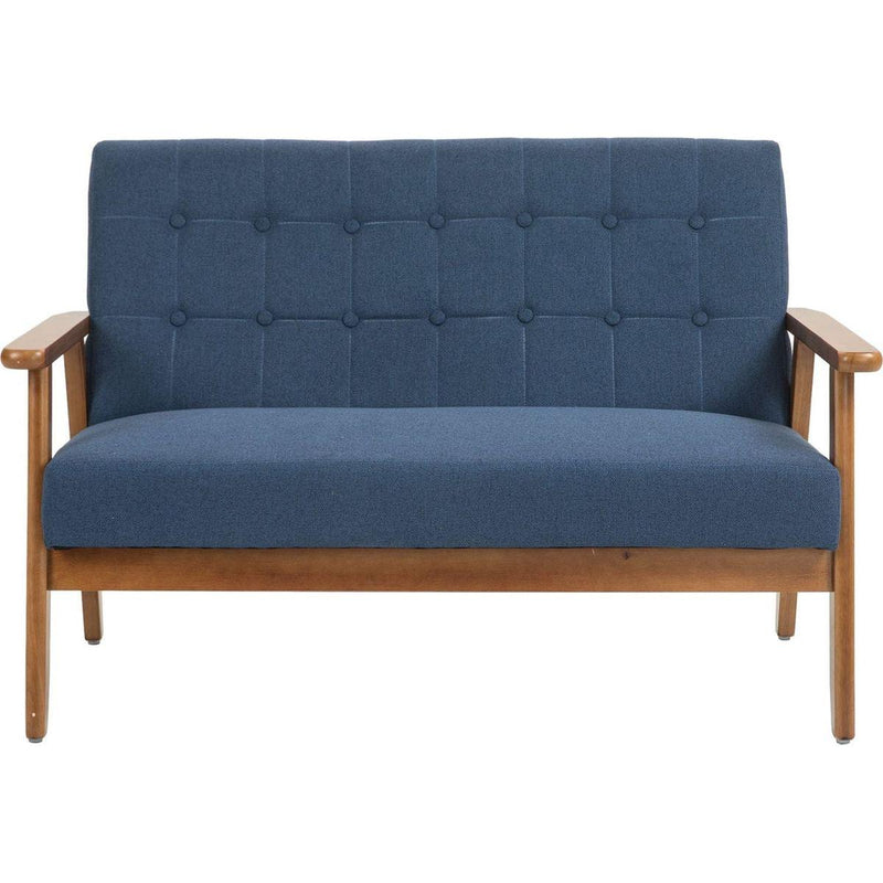 Mid-Century Modern Solid Loveseat Sofa Upholstered Linen Loveseat, 2-Seat Upholstered Loveseat Sofa Modern Couch
