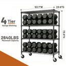2640 LBS Industrial Metal 4 Tier Shelving