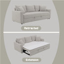 Connie - Boucle Sleeper Sectional Sofa With 2 Toss Pillows - Beige by HouseOfZazla