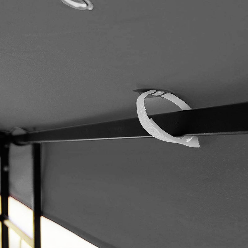 10x10 Ft Outdoor Patio Gazebo Replacement Canopy, Double Tiered Gazebo Tent Roof Top Cover Only (Frame Not Include)