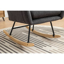 35.5 inch Rocking Chair with Pocket, Soft Teddy Fabric Rocking Chair for Nursery, Comfy Wingback Glider Rocker with Safe Solid Wood Base for Living Room Bedroom Balcony (greg)