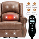 Heat Massage Manual Recliner Chair with Rocker and Swivel