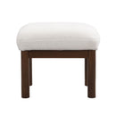 Modern Accent Chair With Ottoman, Mid Century Lounge Chair With Footrest, Comfy Fabric Armchair Upholstered Set With Solid Wood Frame For Living Room - White by HouseOfZazla