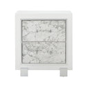Skye - Marble Nightstand - White by HouseOfZazla