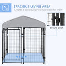 4' x 4' x 4.5' Dog Playpen Outdoor, Dog Kennel Dog Exercise Pen with Lockable Door, Water-resistant Canopy, for Small and Medium Dogs
