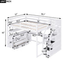 Loft Bed With Desk, Shelves, 2 Drawers, Storage Staircase