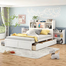 Storage Platform Bed With Pull Out Shelves, Trundle, And 2 Drawers by Unique Piece Furniture