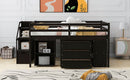 Loft Bed With Retractable Writing Desk And 3 Drawers With Storage Stairs And Shelves