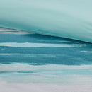 8 Piece Printed Seersucker Comforter and Quilt Set Collection Aqua Full/Queen