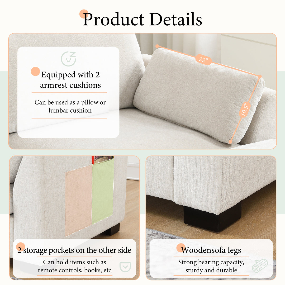 130" Modular Sectional Sofa, photo 6 of 10