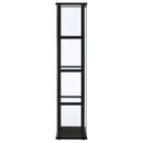 Cyclamen 4-shelf Clear Glass Curio Display Cabinet Black