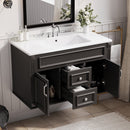 36 Inch Wall Mounted Bathroom Cabinet with Ceramic Sink and Drawers by HouseOfZazla