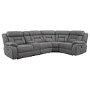 Barton - Upholstered Power Reclining Sectional Sofa - Gray by HouseOfZazla
