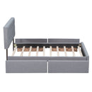 Upholstered Platform Bed With Classic Headboard And Drawers, No Box Spring Needed
