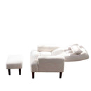Living Room Sofa Single Chair And Ottoman, Modern Multi-Function Fabric Living Room Sofa Lounge Chair Bed And Stool. Soft Leisure Single Chair Adjustable Into 5 Angles With Sofa Bed by HouseOfZazla