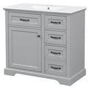 36" Bathroom Vanity With Sink, 2 Tip-Out Drawers, Soft Close Hinges by HouseOfZazla