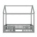 Wood House Bed With Fence And Door by HouseOfZazla