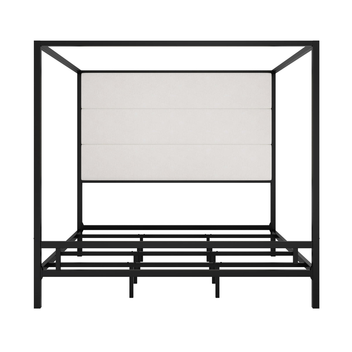 Canopy Bed With Tall Upholstered Headboard, 4 Poster Frame, photo 2 of 21