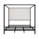 Canopy Bed With Tall Upholstered Headboard, 4 Poster Frame