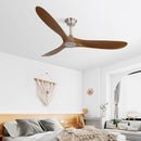 Outdoor Ceiling Fan No Light With 3 Blades Smart App Control - Brushed Nickel by HouseOfZazla
