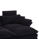 Modern Deep Seat Sectional Sofa With Ottoman
