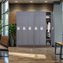 3 Door Lockers With Lock For Home, Gym, Office, School, And Garage - Gray by HouseOfZazla