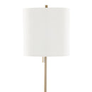 Cone 64' Contemporary Metal Floor Lamp in Gold with White Linen Shade