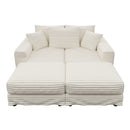 Deep Seat Convertible Sofa With Soft Pillows And Ottomans by HouseOfZazla
