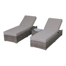 3 Piece Chaise Lounge Set With Adjustable Reclining - Gray Mix by Unique Piece Furniture