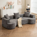 Modern Style Ultra Smooth Curved Sofa With 3 Pillows by Unique Piece Furniture