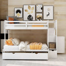 Bunk Bed, Convertible Bottom Bed, Storage Shelves And Drawers by Unique Piece Furniture