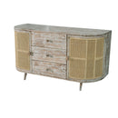 TV Console With Cane Doors - Multicolor by Unique Piece Furniture