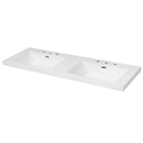 Vanity Top With Undermount Rectangular Double Sinks, Faucet Holes - White by HouseOfZazla