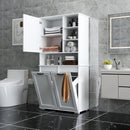 Laundry Cabinet with Doors and Shelf, Tilt-Out Laundry Hamper, Multiple Storage Space by HouseOfZazla