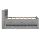 Platform Bed With Storage Headboard, USB, Trundle And 3 Drawers