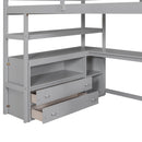 Loft Bed With Desk, Shelves, 2 Drawers, Storage Staircase by HouseOfZazla