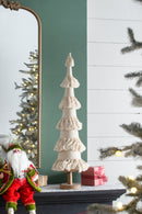 Fringes Embellished Cone With Wooden Base