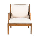 Acacia Wood Patio Furniture Club Chair, Outdoor Wicker Armchair, Deep Seating With Soft Cushions For Porch - Teak / Mix Brown