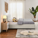 Queen Size Storage Upholstered Hydraulic Platform Bed with Integrated Headboard, Chenille Fabric, Beige