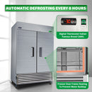54" Commercial Freezer 49 Cu.Ft With 2 Solid Door Reach-In Freezers Stainless Steel Etl Approved Upright Freeze Storage - Silver by HouseOfZazla