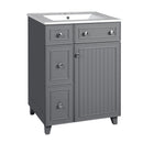 Transitional Style Bathroom Vanity Cabinet With Ceramic Sink by HouseOfZazla