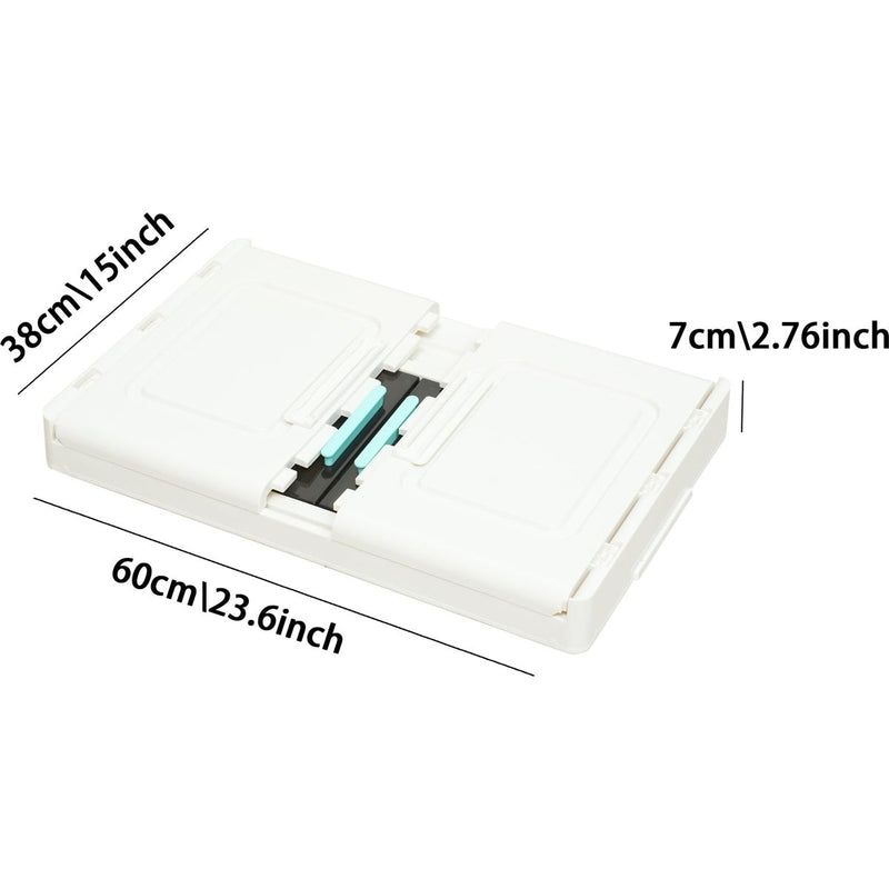 4-Tier Plastic Storage Bins with Lids – 24' Extra Large Collapsible Stackable Storage Cabinet with Wheels, Foldable Organizer System for Closet, Bathroom, Home, Office, Dorm